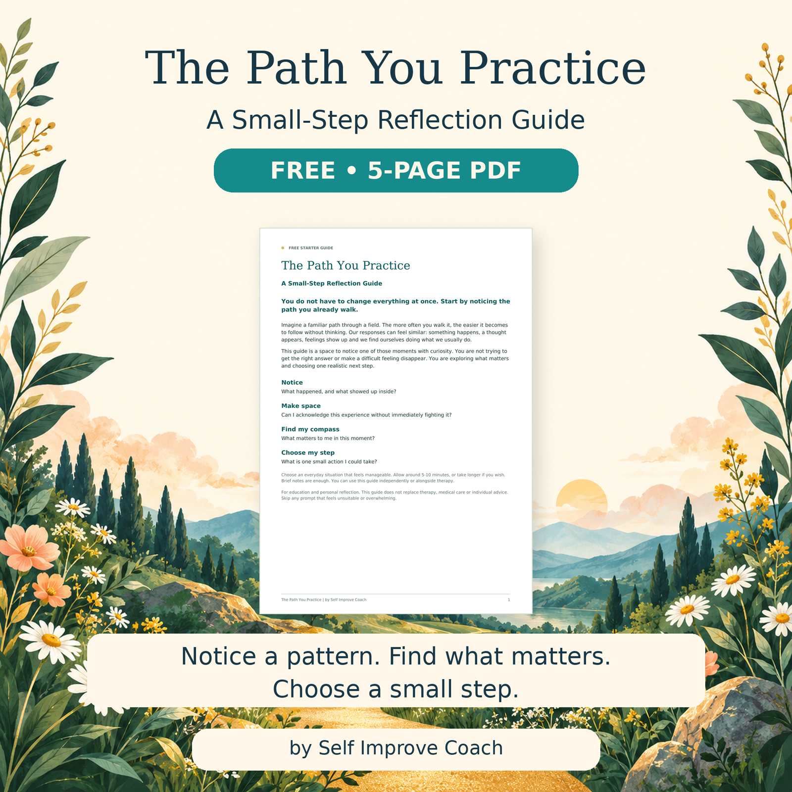 The Path You Practice free five-page reflection guide, shown with its actual opening page